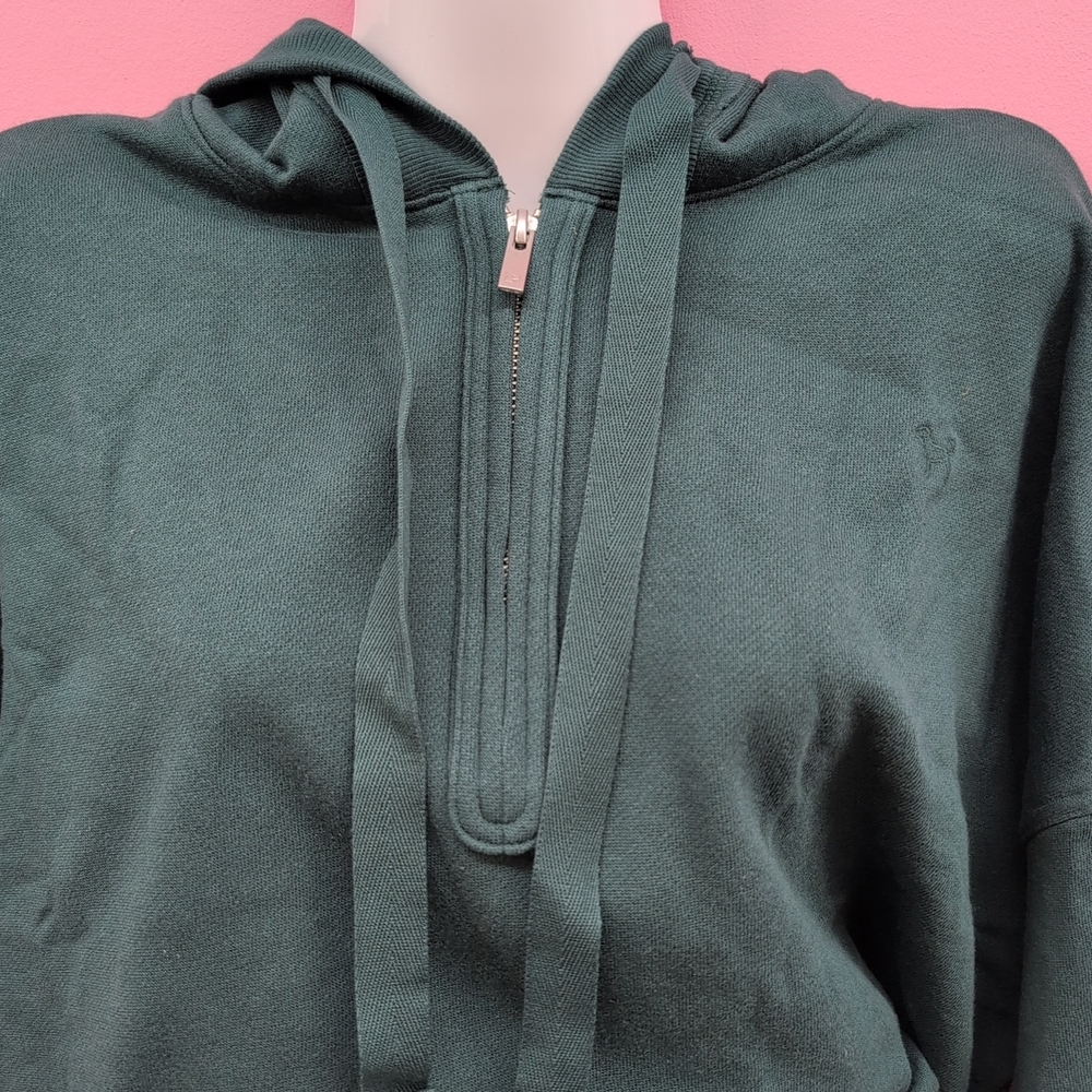 Victoria Secret Campus Fleece Tunic Hoodie & Wide Leg Sweatpants Set Small Green - Picture 2 of 12